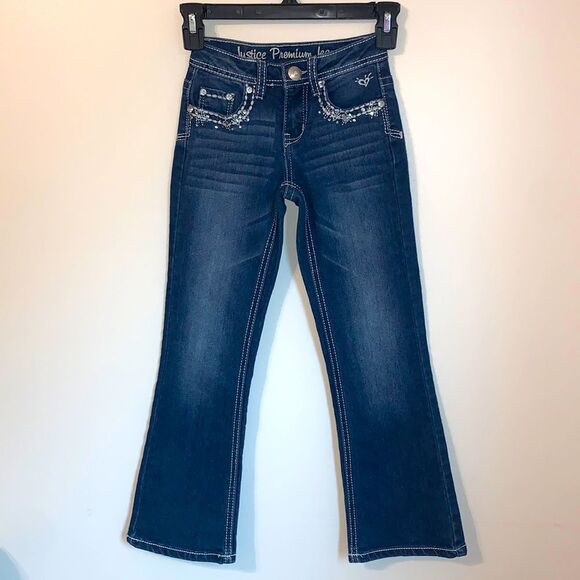 Justice | Premium Denim Girls Bootcut Dark Wash Jeans - Picture 1 of 10